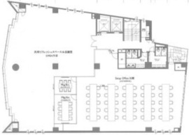 第15荒井ビル 2階一部(オフィス+小会議室) 間取り図
