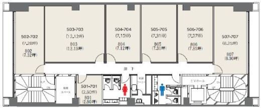 クロスオフィス新宿 502 間取り図