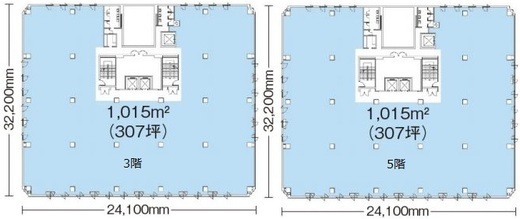 日本生命亀戸ビル 3階+5階 間取り図