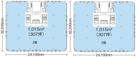 日本生命亀戸ビル 3階+5階 間取り図