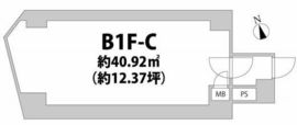 アズミュージック新宿御苑 B1階C 間取り図