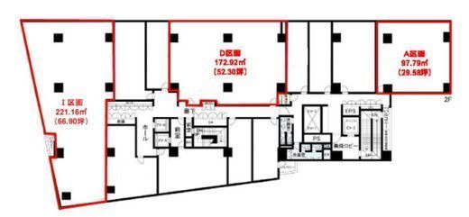 宮益坂ビルディング 2階D区画 間取り図