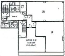 デイム銀座 801B 間取り図