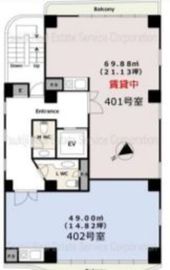 ヨンキュウ東京築地ビル 402 間取り図
