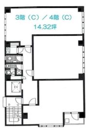 築地MSビル 4階C 間取り図