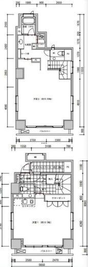 日本橋八重洲DUPLEX PORTION 1403 間取り図