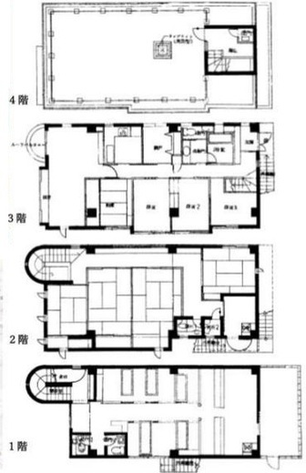 (仮称)小山3丁目賃貸店舗事務所 1～4階 間取り図