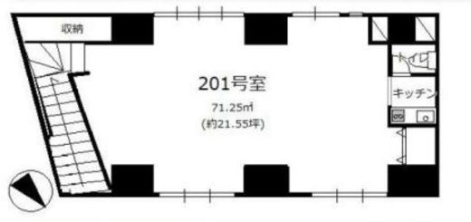 ルミネ五反田第二ビル 201 間取り図