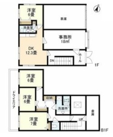 西澤ビル B1階-1階 間取り図