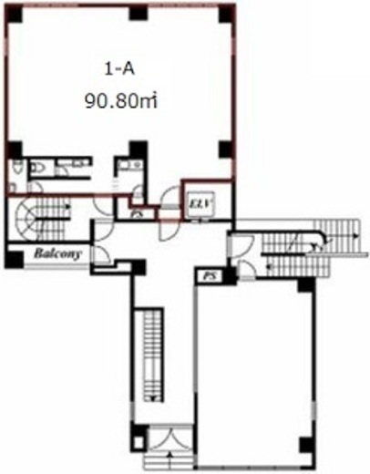 サンライズ桜丘ビル 1階A 間取り図