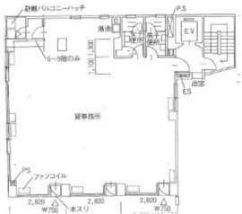 高砂ビル 6階 間取り図