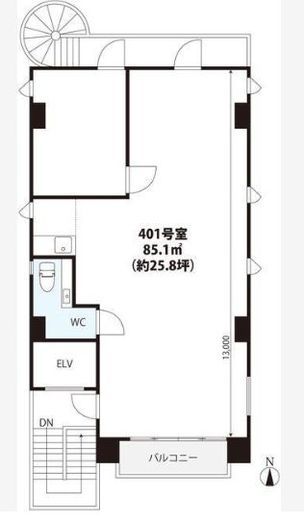 東建ビル 4階 間取り図