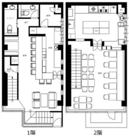 DIX神南 1-2階 間取り図