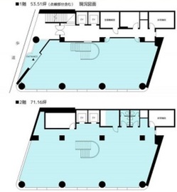 渋谷市野ビル 1-2階 間取り図