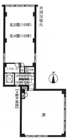 ビックウエストビル1号館 4階北 間取り図