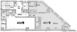 泰平ビル 402 間取り図