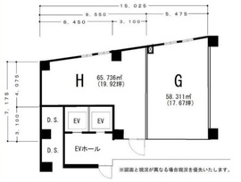 新光ビル 5階GH 間取り図