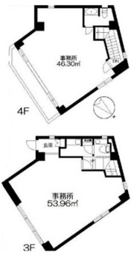 オリオンビル 3-4階 間取り図