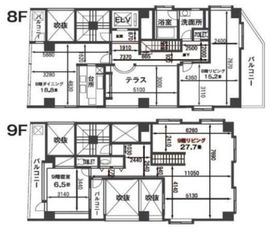 江戸川橋東誠ビル 8-9階 間取り図