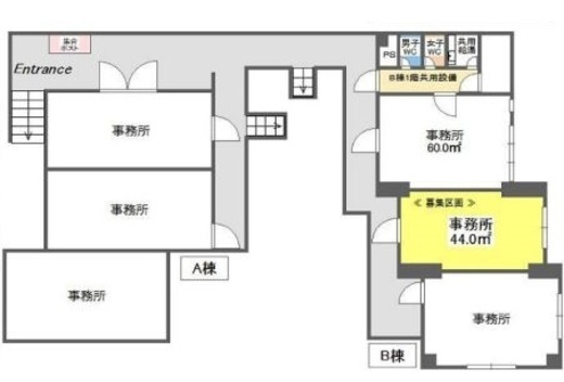 アーバンビルサカス8 B棟1階 間取り図