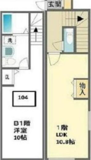 メロディア原宿 104(B1-1階) 間取り図