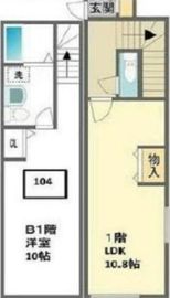メロディア原宿 104(B1-1階) 間取り図
