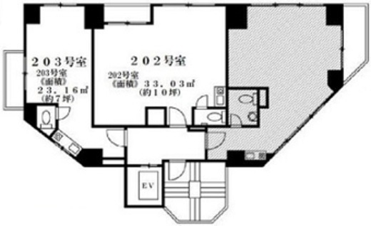オリエンタル千駄ヶ谷 202-203 間取り図