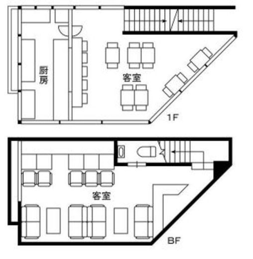 十番コアビル2 B1.1階 間取り図