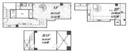 正直屋ビル 地下1階+1階 間取り図