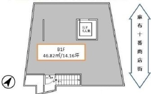 カドル麻布十番 B1階 間取り図