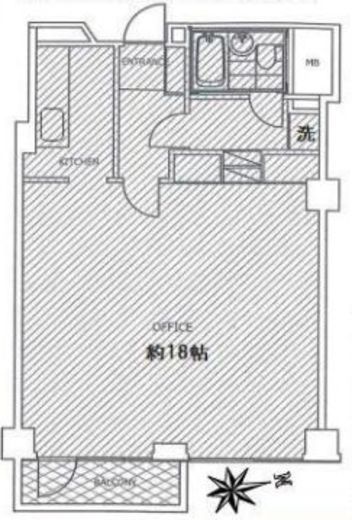 エルプリメント新宿 303 間取り図