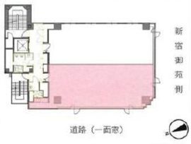 コスモ新宿御苑ビル 7階A 間取り図