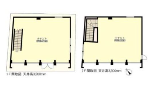 仮) Barbizon23 ANNEX 1-2階 間取り図
