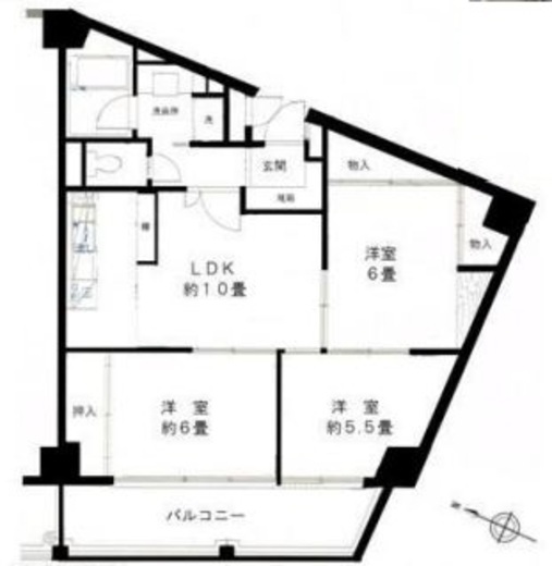 ストーク新宿 3階 間取り図