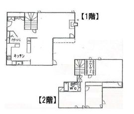 六番町ハウス 1-2階 間取り図