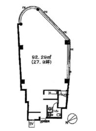 新宿ビジネスタワー 5階 間取り図