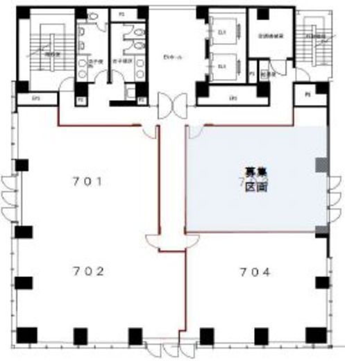 日総第22ビル 703 間取り図