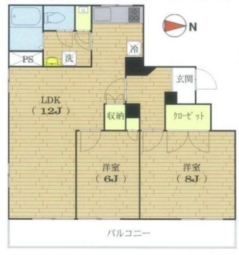 プチモンド新宿 801 間取り図