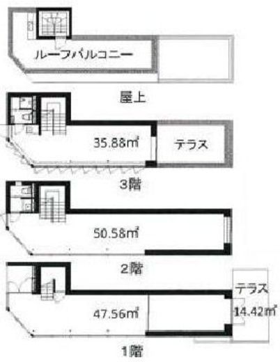 第20スカイビルANNEX 1-3階(一棟) 間取り図