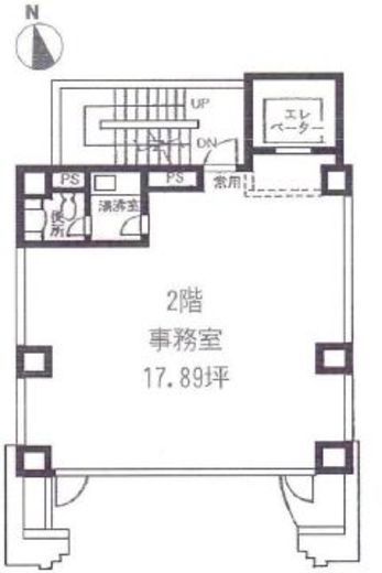 オーツービルディング 2階 間取り図