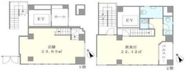 N&E BLD. 1-2階 間取り図