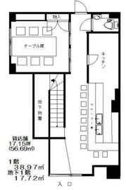 第2信幸ビル B1階-1階 間取り図