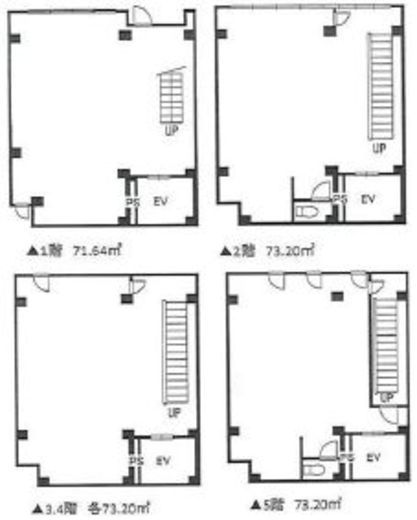 第6イチオクビル 1-5階(一棟) 間取り図