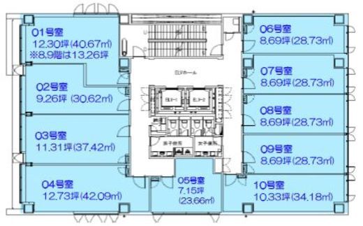 クロスオフィス三田 501-502 間取り図
