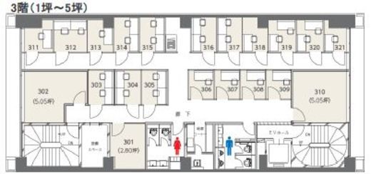 クロスオフィス新宿 306 間取り図