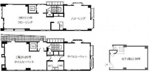 ASKビル(赤坂) B1-2階 間取り図