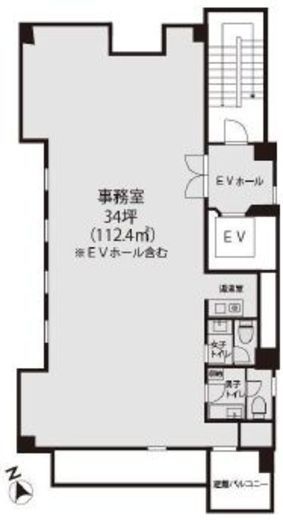 坂田ビル(八丁堀) 6階 間取り図