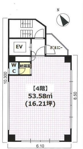 建石ビル 4階 間取り図