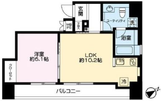 トゥシェ新橋 1002 間取り図