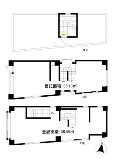 内藤ビル 2-3階 間取り図